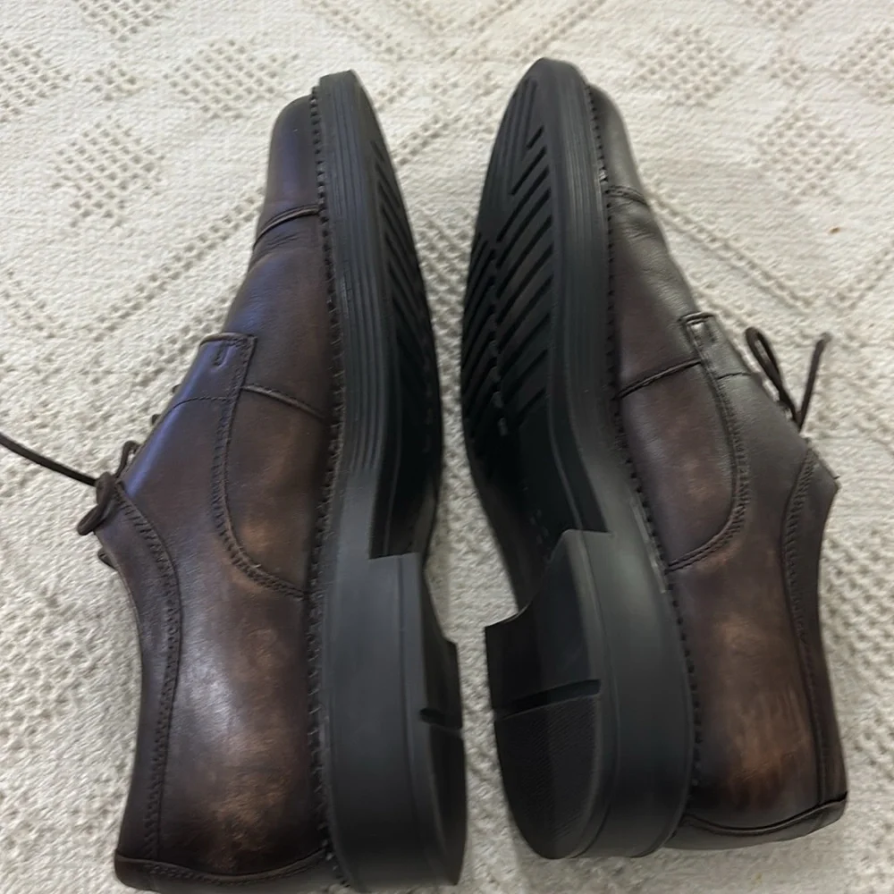 ECCO - NEWCASTLE CAP TOE LEATHER COCOA SHOES SIZE‎ 9
